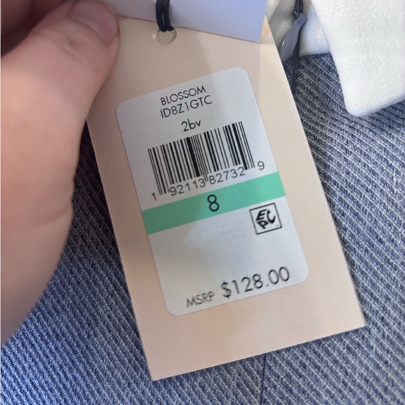 Elegant Gray/Blue Dress with White Collar - Picture 3 of 4